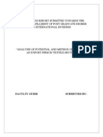 466. ANALYSIS OF POTENTIAL AND METHOD OF STARTING AN EXPORT FIRM IN TEXTILE-SECTOR.doc