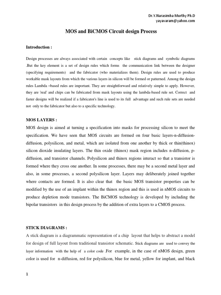 MOS and BiCMOS Circuit Design Process | PDF | Mosfet | Cmos
