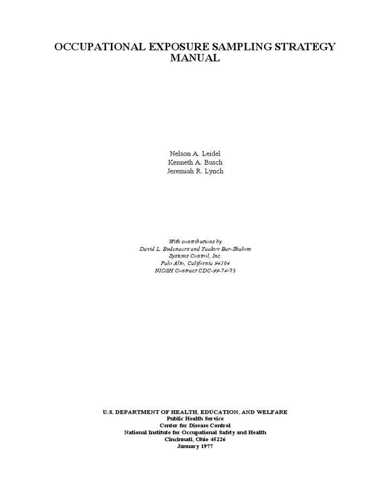 Occupational Exposure Sampling Strategy Manual | PDF | Occupational ...