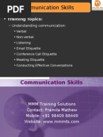 Communication Skills: - Training Topics