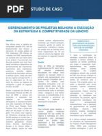 GERENCIAMENTO DE PROJETOS MELHORA A EXECUÇÃO DA ESTRATÉGIA E COMPETITIVIDADE DA LENOVO