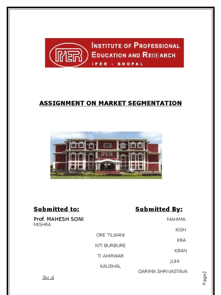 Assignment On Market Segmentation | PDF | Brand | Toyota