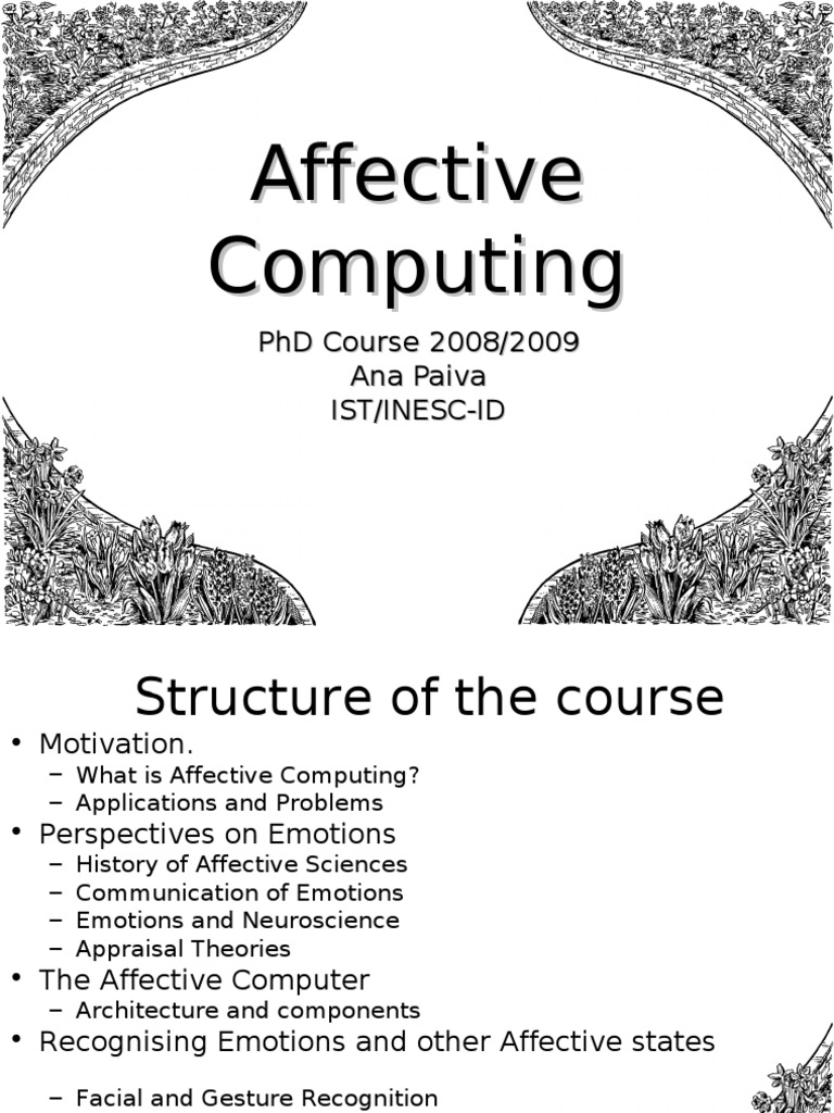 Affective Computing Course Overview | PDF | Affect (Psychology) | Emotions