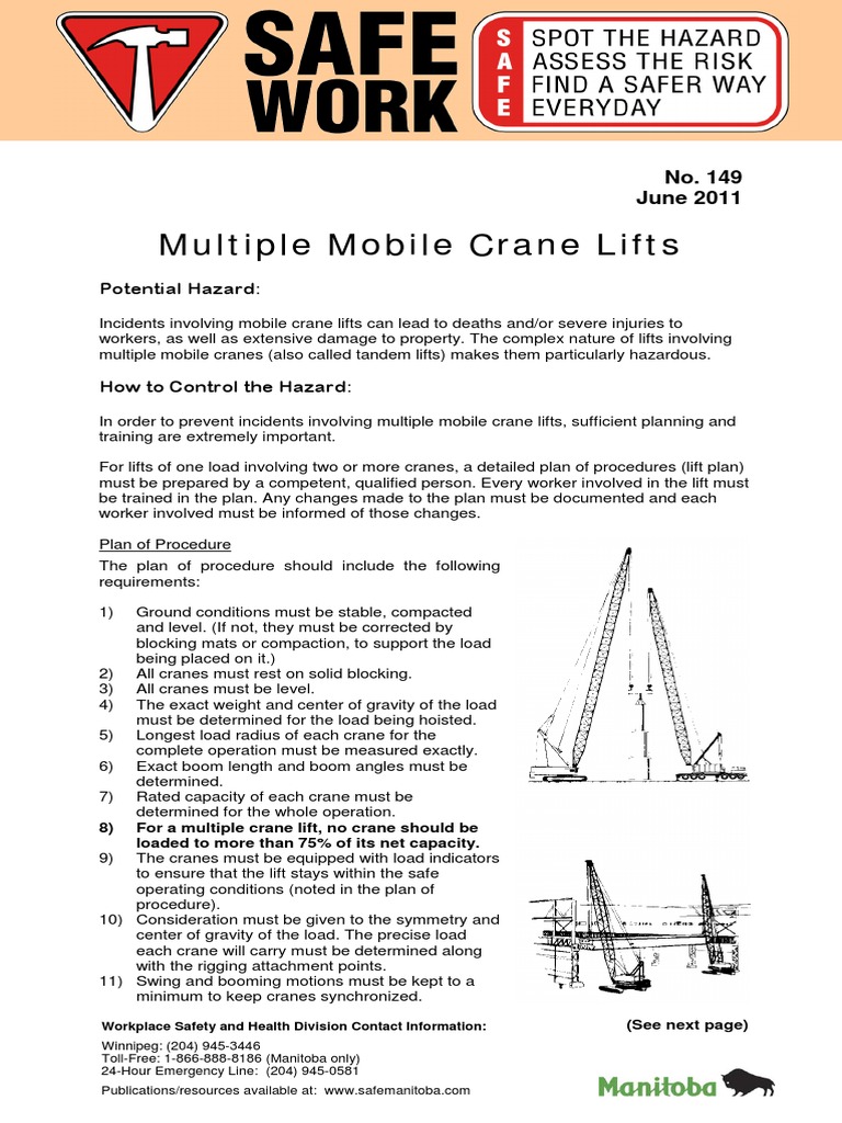 Multiple Mobile Crane Lift Safety Guidelines | PDF | Crane (Machine ...