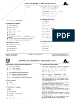 Resumen de Propiedades de Matrices y Determinantes