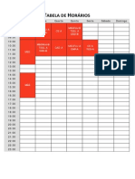 Class Schedule and Timetable for the Week