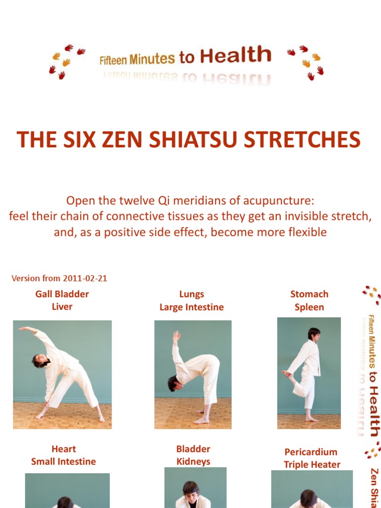 Six Zen Shiatsu Stretches Guide | PDF | Self-Improvement