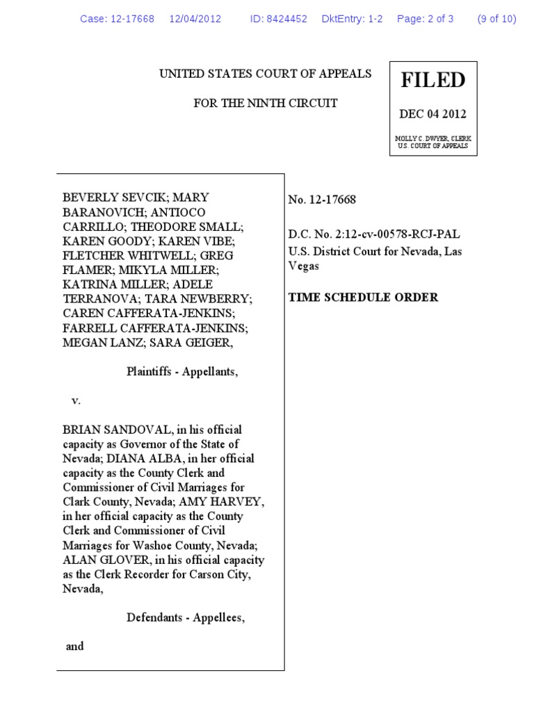 Filed: Time Schedule Order | PDF