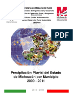 Precipitacion Pluvial en El Estado de Michoacan 2000-2011