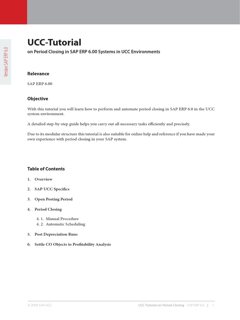SAP ERP 6.0 Period Closing Guide | PDF | Computers
