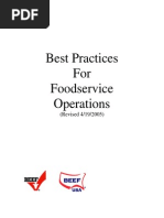 Best Practices For Foodservice Operations: (Revised 4/19/2005)