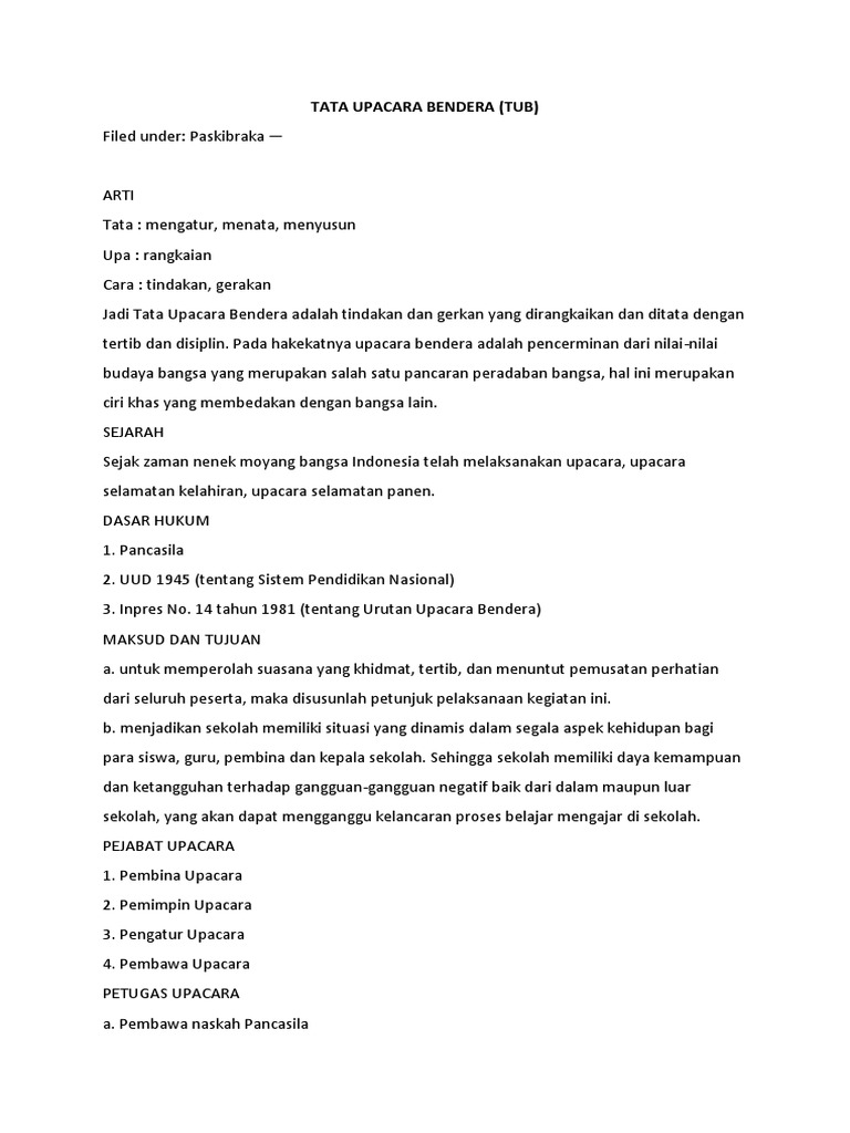 Tata Upacara Bendera | PDF