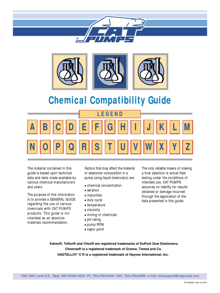 Chemical Compatibility Guide Bcdefgh I Jklm Nopqrstuvwxyz Potassium