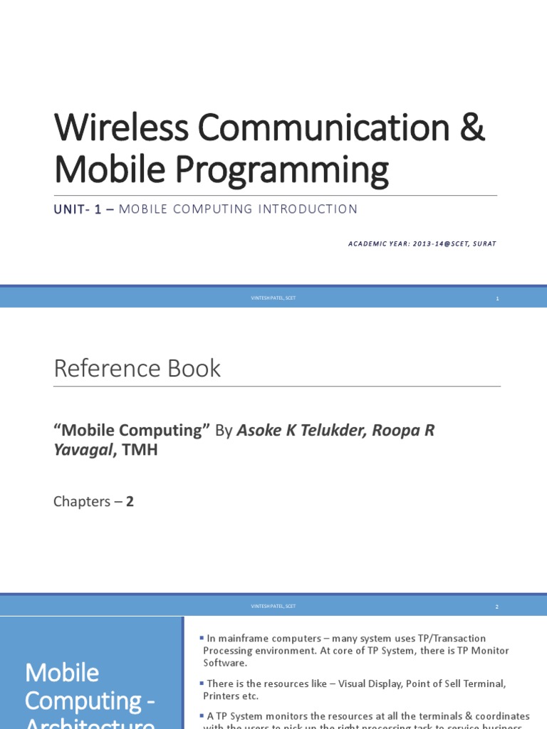 Unit-1 - Mobile Computing Introduction (GTU Syllebus) | PDF | Mobile ...