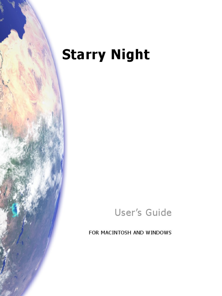 Starry Night User Guide for Mac & Windows | PDF