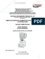 Proceso Tecnologico de La Licuadora