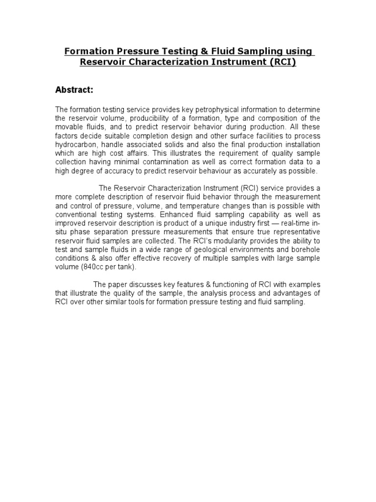 Formation Pressure Testing Pdf