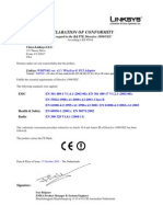 Declaration of Conformity: With Regard To The R&TTE Directive 1999/5/EC