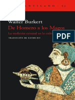 De Homero a Los Magos. Burkert Walter