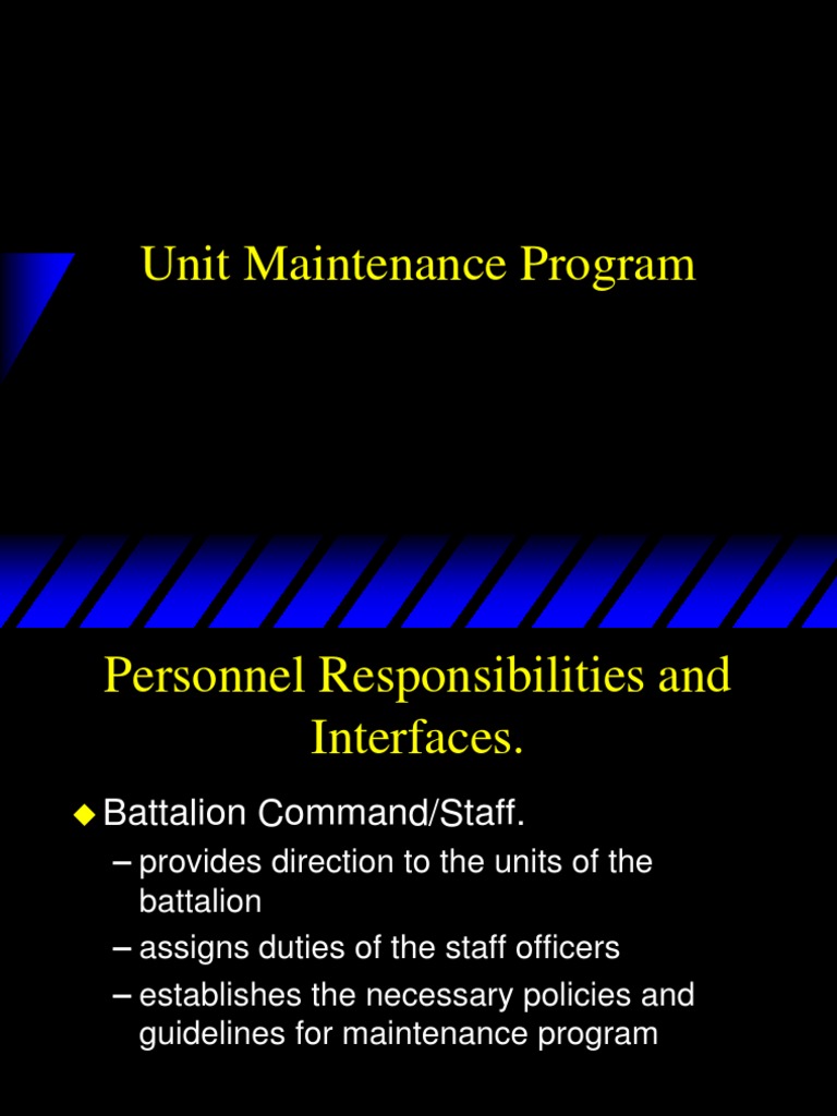 Unit Maintenance Program | PDF