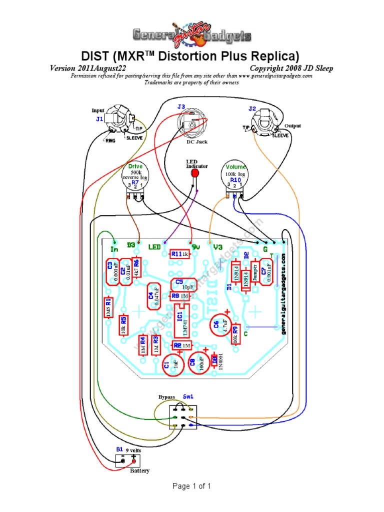 Dist (MXR Distortion Plus Replica) : Trademarks Are Property of Their ...