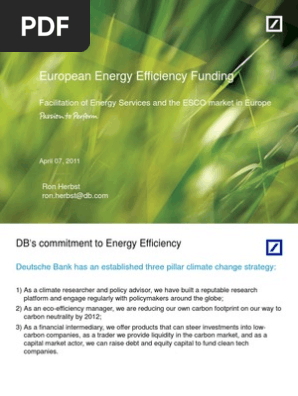 Deutsche Bank Esco Finance In Europe Pdf Deutsche Bank Banks