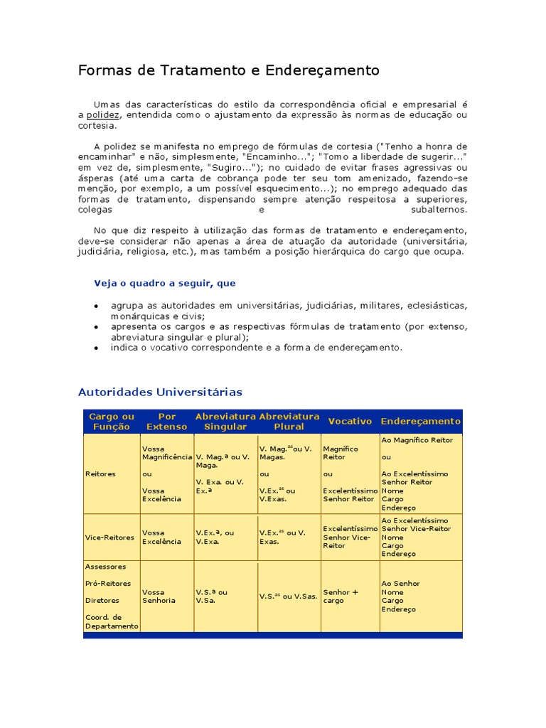Considerando As Formas De Tratamento Presentes Na Carta Responda