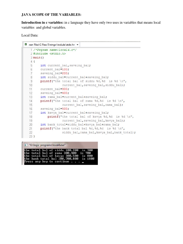 1 - Java Scope of The Variables PDF | PDF | Constructor (Object ...
