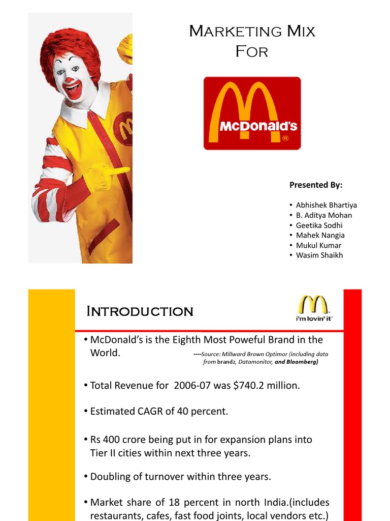 Mcdonalds Marketing Mix Pdf Mc Donald S Pricing