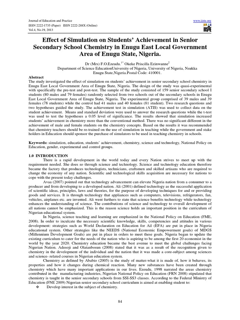 Simulation Impact on Chemistry Learning | PDF | Simulation | Experiment