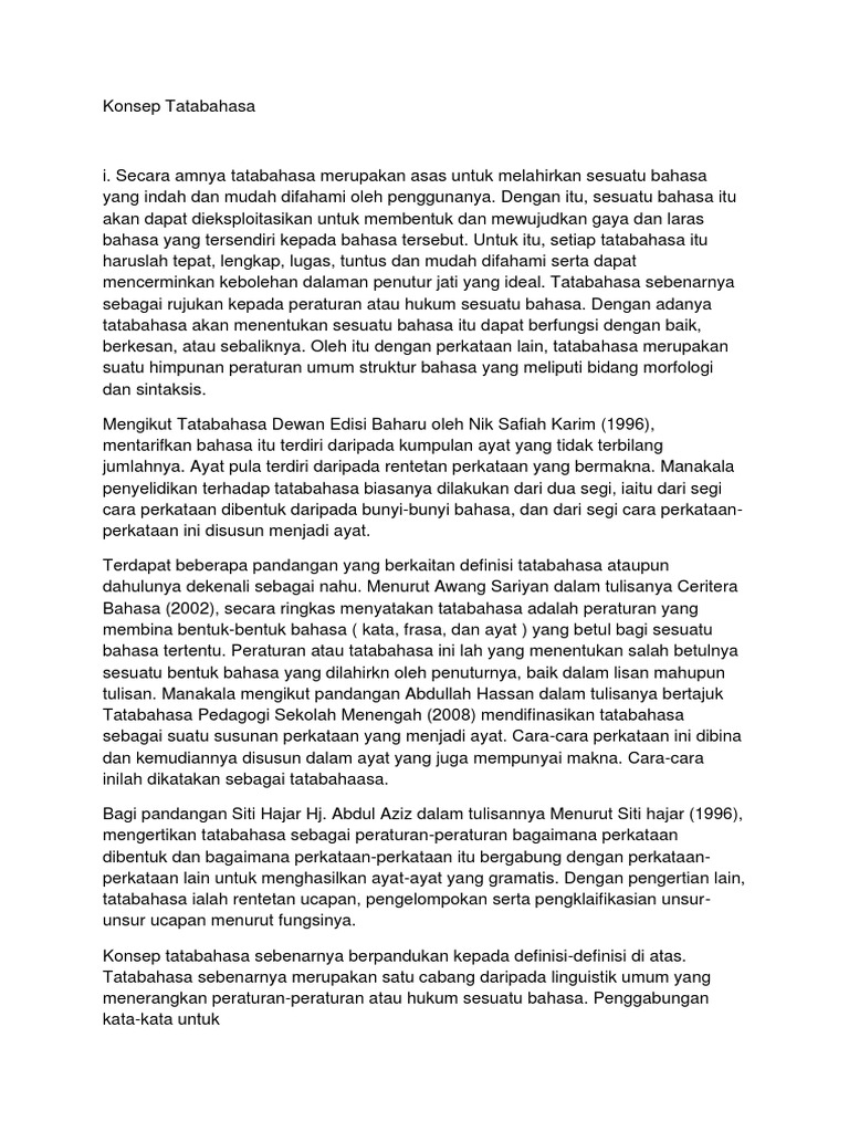 Konsep Tatabahasa Pdf