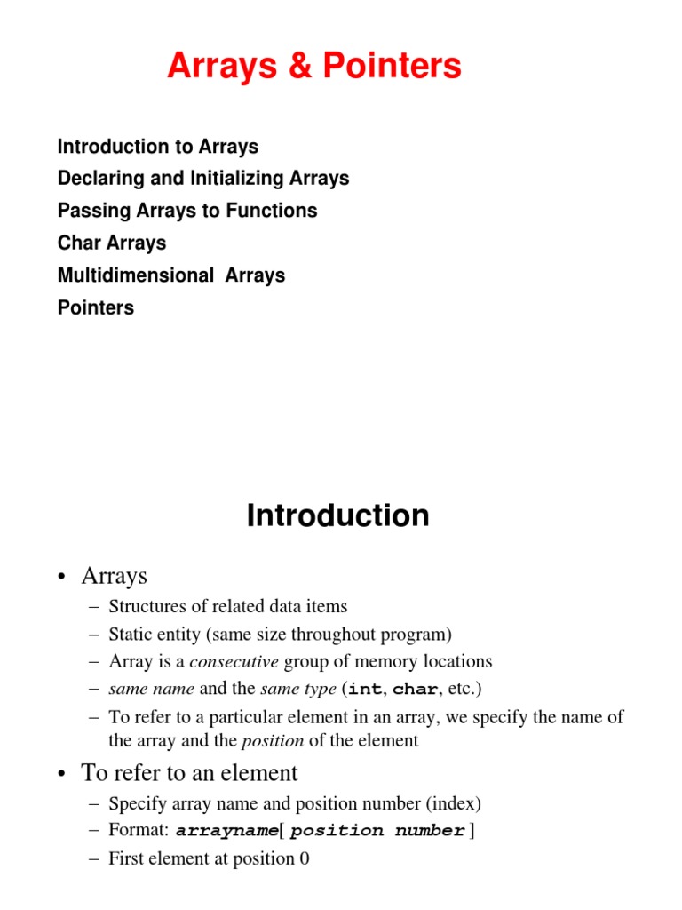 Arrays In C Programming Ppt