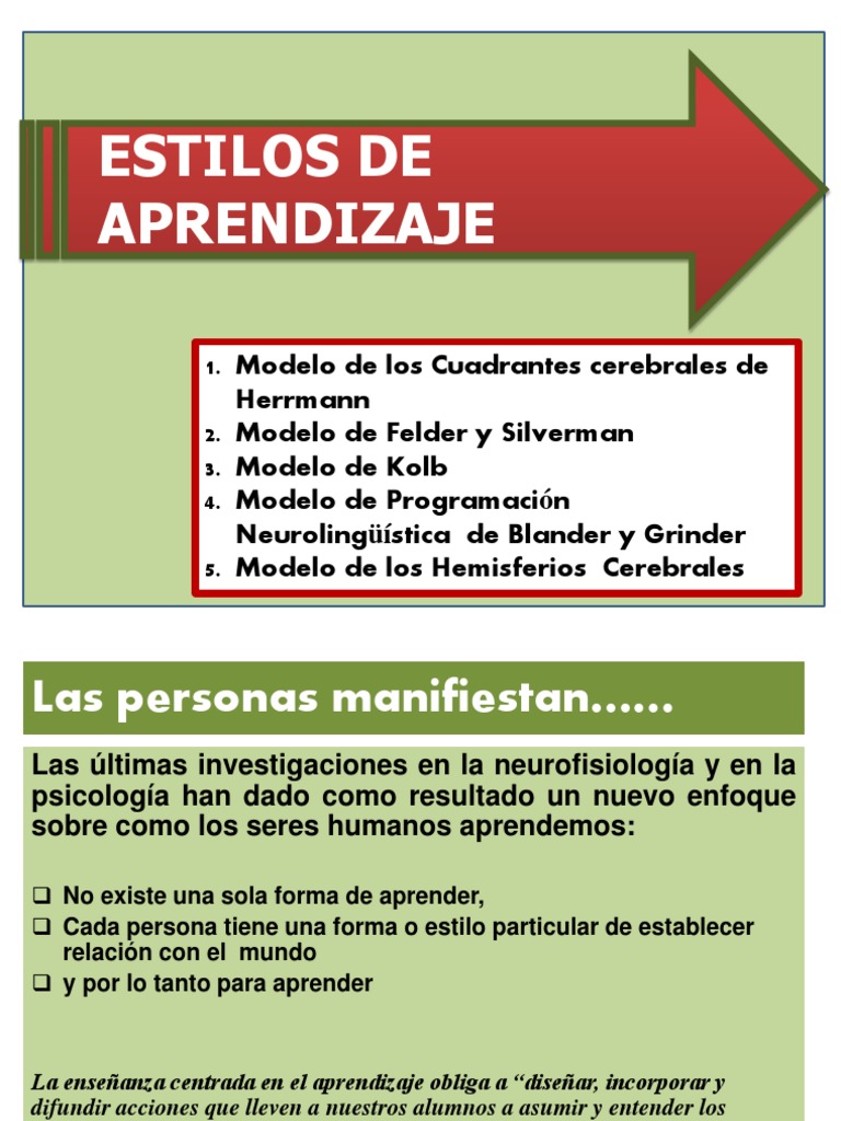 Modelos de Estilos de Aprendizaje | PDF | Teoría | Aprendizaje