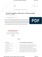 Social Cognitive Theories of Personality