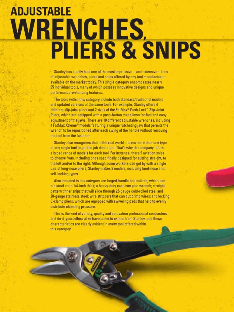 Stanley Hand Tools Catalog Wrencg Pliers2011 (1).pdf Metalworking
