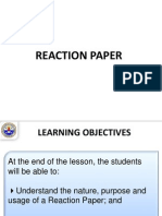 EAPP HANDOUT WRITING A REACTION PAPER, REVIEW AND CRITIQUE ...