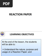 EAPP HANDOUT WRITING A REACTION PAPER, REVIEW AND CRITIQUE ...