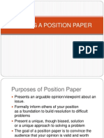 Writing A Position Paper