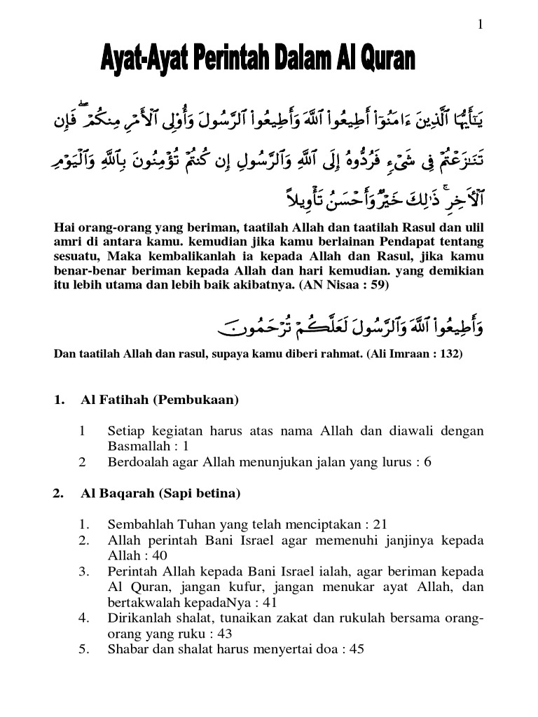 Ayat Ayat Perintah Dalam Al Quran Pdf