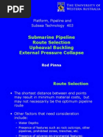 Submarine Pipeline Route Selection Upheaval Buckling External Pressure Collapse