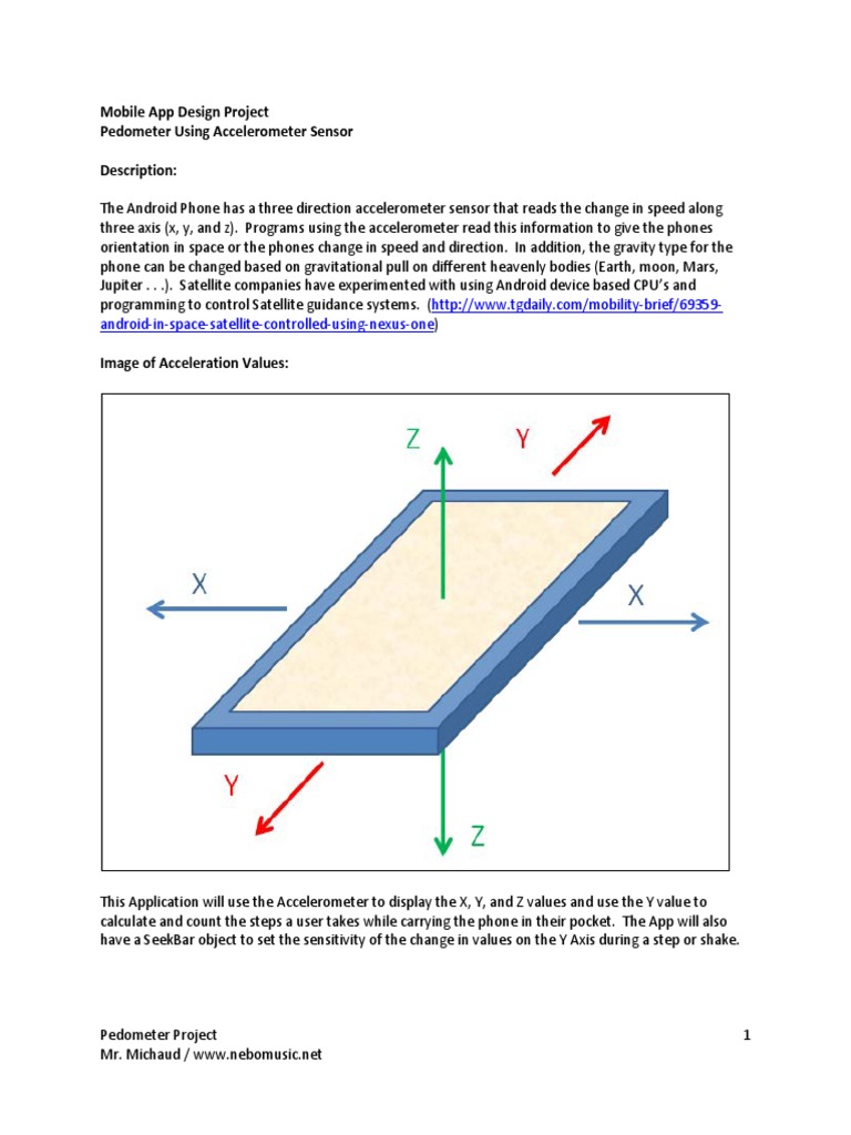 Pedometer Project PDF Accelerometer Computing