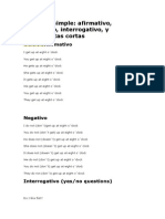 Presente Simple: Afirmativo, Negativo, Interrogativo, y Respuestas Cortas