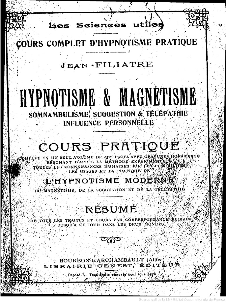 Filiatre Hypnotisme Et Magnétisme
