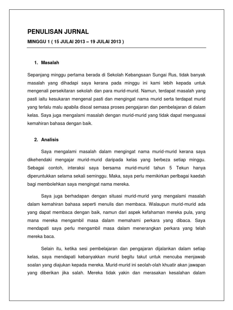 19+ Contoh Jurnal Pengajaran Pics