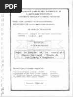 Lexicologie Comparée Du Kabyle Et de Tamazight (Maroc Central)