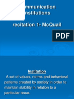 Communication Institutions Recitation 1-Mcquail