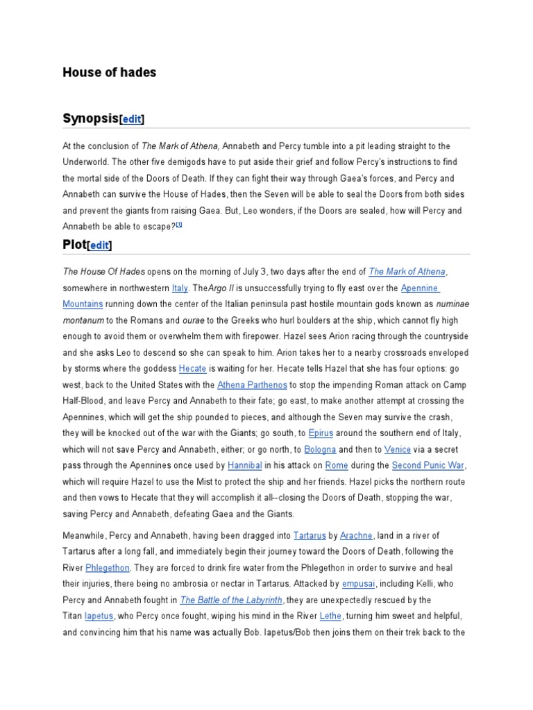 House of hades.doc Greek Mythology Greek Gods