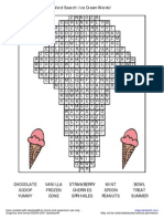 Icecream Word Search PDF