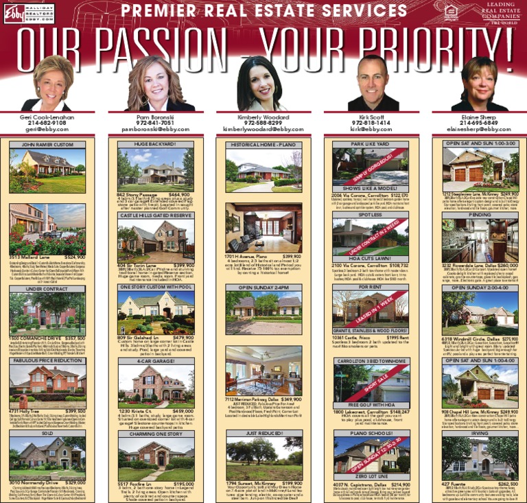 Dallas Morning News, Ebby Halliday Homes For Sale PDF Interior