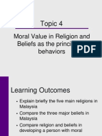 Topic 4: Moral Value in Religion and Beliefs As The Principle of Behaviors